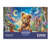 Bear Crossing 1000Piece JigsawPuzzlesTeddy Bear Glowing Forest KidsforAdult Challenging Brainteasing Age12+byth Challenging The Impossible Difficult Game Uncover The Puzzle 52x38cm/1000pcs