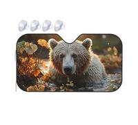 Bear Crossing The River Car Windshield Sun Shade Foldable Car Sun Shade Front Windshield Sunshade Windshield Cover Reflective Sun Visor Keep Your Vehicle Cool for Most Sedans SUV Truck