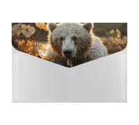 Bear Crossing The River Folder Water-Resistant Accordion Files Organizer Moisture-Proof Expanding File Folder Pockets Reusable Clear File Folders Files Bags Document Holder