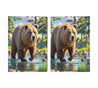 Bear Crossing The River Passport Holder Passport Wallet PU Leather Passports Protective Cover Slim Travel Accessories