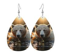 Bear Crossing The River Women Hook Earring Teardrop Shape Drop Earrings Elegant Dangle Earrings For Wedding Banquet Vacation