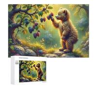 Bear Cub in Berry Patch Distinctive Jigsaw Puzzle for Adults, 1000 PCS