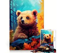 Bear Cub No Jigsaw Puzzles for Adults 1000 Piece Thought Skill Restful Escape Accurate Edges Thoughtful Gift (50x75cm)