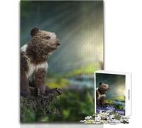 Bear Cub Sits on A Stump 1000 Piece Puzzle For Adults Play And Learn Smart Activity Unique Heartfelt Celebration Gift Size 38x52cm