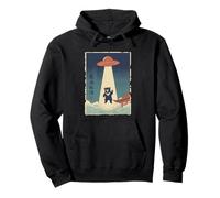 Bear Cub Taken by UFO Vintage Japanese Ukiyo e Art Pullover Hoodie