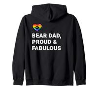 Bear Dad Proud and Fabulous LGBTQ Pride Design Zip Hoodie