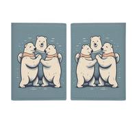 Bear Dancing Passport Holder for Women Men PU Leather Passport Travel Wallet with Multiple Pockets