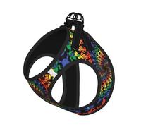 Bear Dancing Tie Dye Print Adjustable Harness Leash Set For Cats And Dogs, Soft Breathable Kitten Puppy Mesh Vest With Reflective Design, Escape-Proof Lead For Small Pets Walking Training