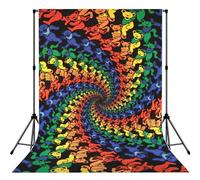 Bear Dancing Tie Dye Print Backdrop Background for Photography Portrait Photoshoot,Photo Studio Prop and Party