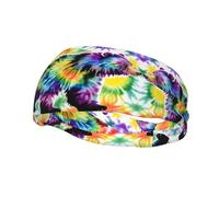 Bear Dancing Tie Dye Print Elastic Headbands for Women Sports Head Wrap Unisex Sweatbands,for Workout Yoga Running
