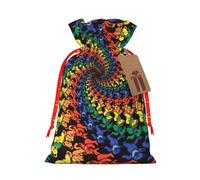 Bear Dancing Tie Dye Print Gift Versatile Bags Reusable Drawstring Festive Pouches For Party Favors Season