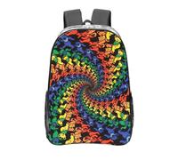 Bear Dancing Tie Dye Print School Transparent Backpack Pvc Clear Bag Daily Necessities Work Travel Boys Girls