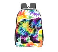 Bear Dancing Tie Dye Print School Transparent Backpack Pvc Clear Bag Daily Necessities Work Travel Boys Girls