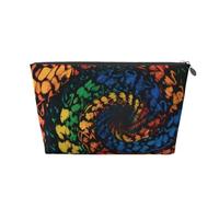Bear Dancing Tie Dye Print Toiletry Bag - Travel Makeup Storage Bag, Cosmetic Bags, Pu Leather Waterproof Lightweight Make Up Pouch Organiser for Girls, Women, and Men