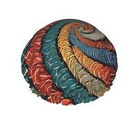Bear Dancing Tie Dye Printed Double Layer Lined Shower Cap,Shower Caps For Women Reusable