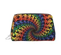Bear Dancing Tie Dye PVC Leather Makeup Bag Cosmetic Pouch Travel Organizer Toiletry Clutch