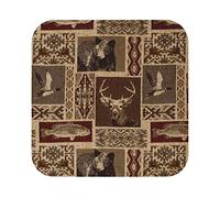 Bear Deer Print Leather Coasters Set Ideal For Homes, Restaurants, Kitchens, And Offices