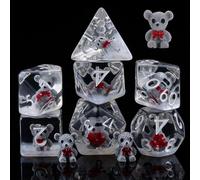 Bear DND Resin Dice Set, Polyhedral D&D Dice Animal Inclusion Dice D and D for Dungeons and Dragons MTG RPG Board Games