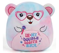 Bear Double Digits Stuffed Animals: 10-Inch Cute Tie-Dye Bear Plush Toys, 10th Birthday Gifts for Girls, In My Double Digits Era Plushies, 10th Birthday Gift for Girls Boys Kids Party Decorations