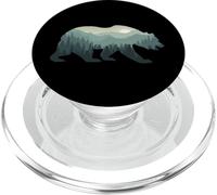 Bear Double Exposure Surreal Wildlife Fog Misty Forest PopSockets PopGrip for MagSafe