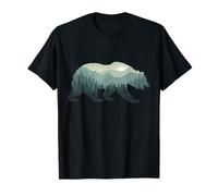 Bear Double Exposure Surreal Wildlife Fog Misty Forest T-Shirt