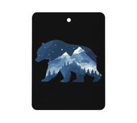Bear Double Exposure Wildlife Animal Car Air Freshener Hanging Aromatherapy Tablets Car Accessories Rearview Mirror Pendant Decor