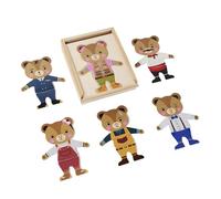 Bear Dress Up Puzzle, Matching Sorting Learning Game, Change Clothes Games, for Boys Girls Kids Ages 3+ Birthday Party Home School Travel