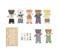 Bear Dress Up Toy - 255g Wooden Puzzle Educational Combination Game | Interactive Dress Up Activity For Children Teens Learning Cognitive Development Playroom Fun Skills Toy Set
