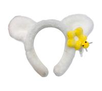 Bear Ear Headbands Cute Plush Animal Hair Hoop With Bee, Velvet Hairband For Face Washing Fashion Styling Women Girls Pilates Workouts Running 15.5x3cm