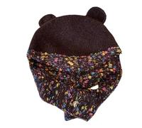 Bear Ear Knitted Hat Winter Crochet Earflaps Animal Ears Winter Snow for Women Girl Christmas Valentines Present Rainbow Knit Hat