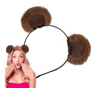 Bear Ears Headband, Adjustable Cute Fluffy Funny, Clip-on Bear Ears Costume Headband for Cosplay, Party, Celebration, Photo Shoot, Daily Face Washing, Girls and Children