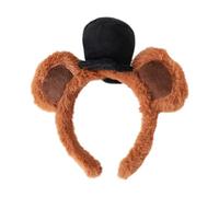 Bear Ears Headband - Brown Adorable Makeup Headwear | Cute Plush Bear Ear Headbands - for Halloween Convention Cosplay Party Festival Carnival Performance