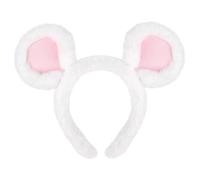 Bear Ears Headband, Soft Plush, White, One Size.. | Fluffy Plush Fabric, Fits Women & Kids, Great for Costume Parties