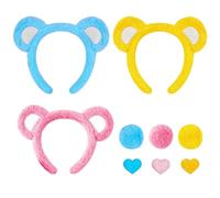 Bear Ears - Headband Tail Set for Cute Photo Props | 4 Piece Plush Unisex Costume Accessory with Soft Fuzzy Texture & Easy Wear Fit Feature for Parties, Birthdays, New Year and Valentines Day
