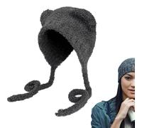 Bear Ears Knitted Hat, Cute Knitted Hat with Plush Ear Protection, Cute Hat with Adorable Bear Ears for Family, Friends, Birthday, Christmas