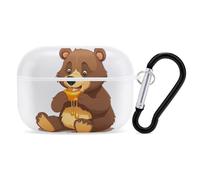 Bear Eating AirPod Pro Case, Anti Scratch Hard PC Cover with Keychain, AirPod Pro 2nd/1st Case Accessories for Women Men, White-Style