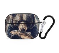 Bear Eating Fish Case Cover Compatible with AirPods Pro Protection with Keychain
