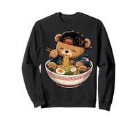 Bear Eating Ramen Noodles Japanese Food Kawaii Anime Fun Sweatshirt