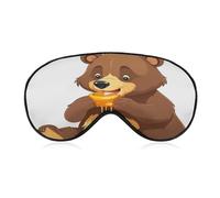 Bear Eating Sleep Mask Eye Mask Eye Masks for Sleep Sleep Masks for Women Men Travel Eye Mask Adjustable Sleeping Mask Sleep Mask Blackout Cute Sleep Mask