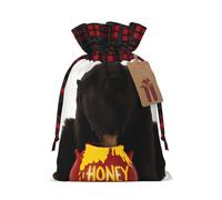 Bear Eats Honey MColorblock linen drawstring gift bags Christmas drawstring gift bags perfect for Christmas party decorations