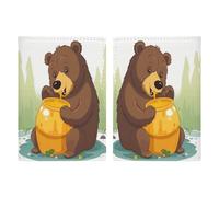Bear Eats Honey Passport Holder Cover Passport Cover Passport Protector Travel Document Organizer ID Card Protector Case Holders Passport Wallet Cover Credit Card Holder