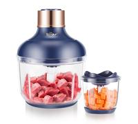 Bear Electric Food Chopper QSJ-D03Q1, 2 Glass Bowls (2 L/8 Cup+0.6 L/2.5 Cup), 300 W