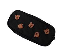 Bear Embroidered Canvas Pencil Bag Pen Case Kids Gift Cosmetic Stationery Pouch Office Office Office Office Office Office Office Office Binder for Teen Girls