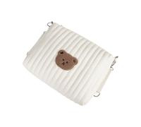 Bear Embroidered Storage Bag - Lightweight Travel Toiletry Diaper Bag | Foldable Zippered Pouch for Bottles Socks | Packing Organizer for Dads Hospital Maternity, 22x18x8cm