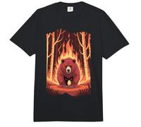 Bear Escaping Forest Fire Awareness Comfort Colors Adult Heavyweight T-Shirt