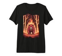 Bear Escaping Forest Fire Awareness Premium T-Shirt