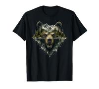 Bear Face Wildlife Forest Trees Nature Animal Art Outdoor T-Shirt