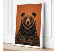 Bear Facing Forward Canvas Wall Art Print 18x12 Inch