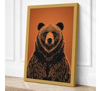 Bear Facing Forward Canvas Wall Art Print 24x16 Inch