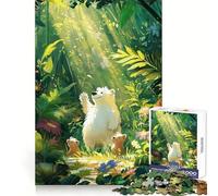 Bear Family in A Lush Forest Puzzles for Adults 1000 Puzzles Critical Think Calm Leisure Uniform Edges Festive Surprise (50x75cm)
